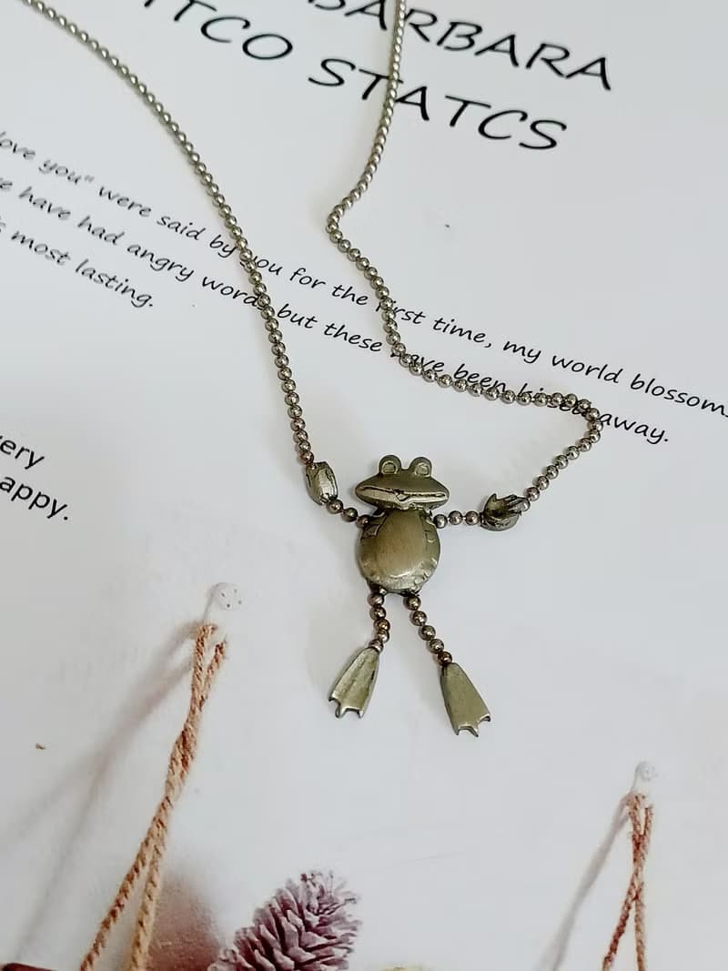 vintage jewelry JJ 古董奇趣青蛙先生 項鍊