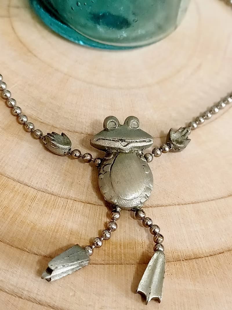 vintage jewelry JJ 古董奇趣青蛙先生 項鍊