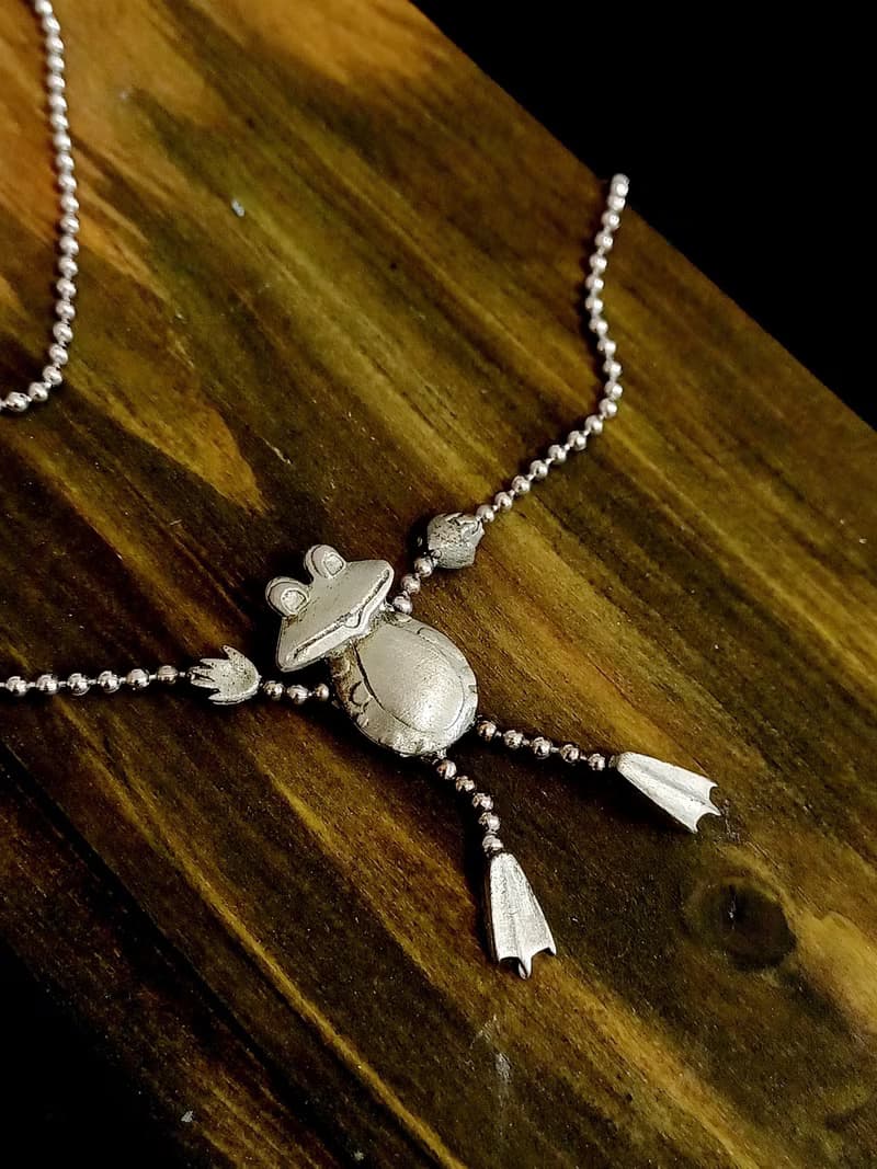 vintage jewelry JJ 古董奇趣青蛙先生 項鍊