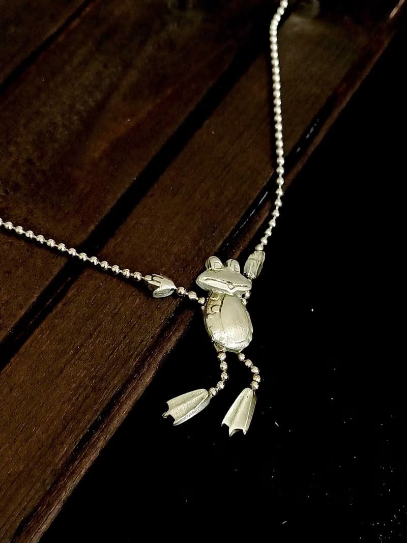 vintage jewelry JJ 古董奇趣青蛙先生 項鍊