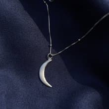 日月星辰-New Moon銀色 原創金工墜鍊 純銀鍍銠