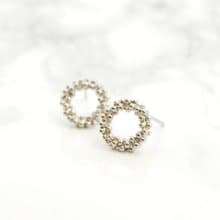 Earrings/Bubble circle Pierce/ 耳环 圈 泡沫 簡單 飾品 銀