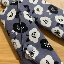 文青風環保純棉筷袋 ~ 花舞 耐看灰 日本 潮物 收納 手作餐具袋