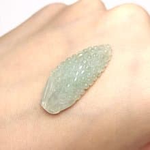 冰種翡翠巧雕玉米 | 天然A貨翡翠 | 送禮