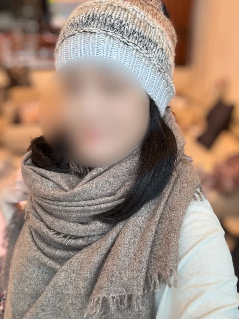 【快速出貨】喀什米爾花咖純小羊絨柔軟蓬鬆大圍巾披肩頂級精品寶