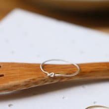 戒指 純銀 黃銅 - 小小結 -