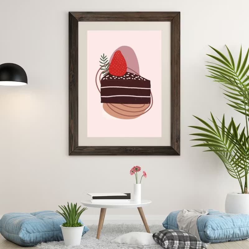 【數位】Lovely Piece of Chocolate Cake - Printable Wall Art - Instant Digital Download