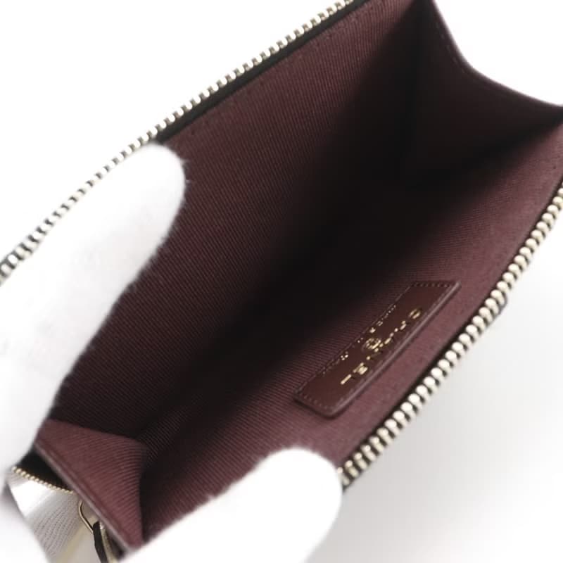 【日本直送】シャネル CHANEL マトラッセ コインケース L字ファスナー フラグメントケース キャビアスキン 黒 レディース【中古】