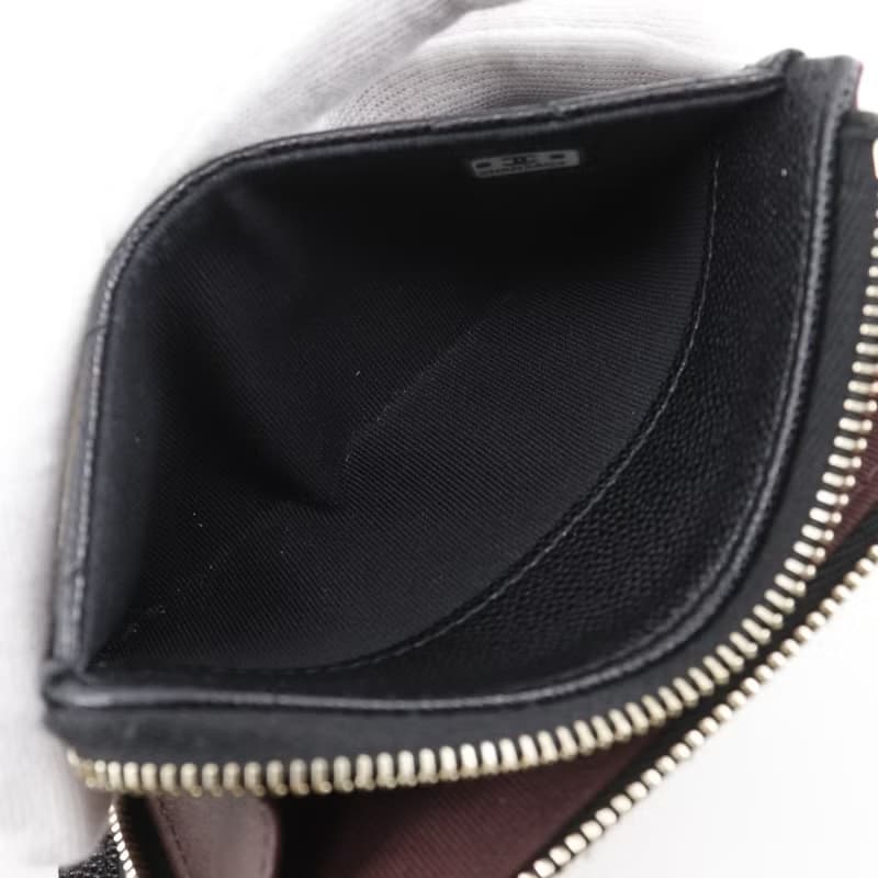 【日本直送】シャネル CHANEL マトラッセ コインケース L字ファスナー フラグメントケース キャビアスキン 黒 レディース【中古】