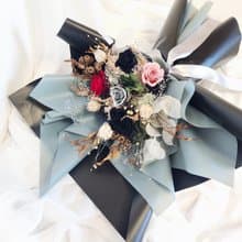 銀河灰玫瑰花束 不凋花 永生花 乾燥花 情人節花束 求婚花束