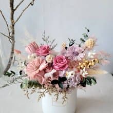 海藏設計│探索祕密花園。 繽紛粉紫永生盆花 開幕盆花 升遷花禮