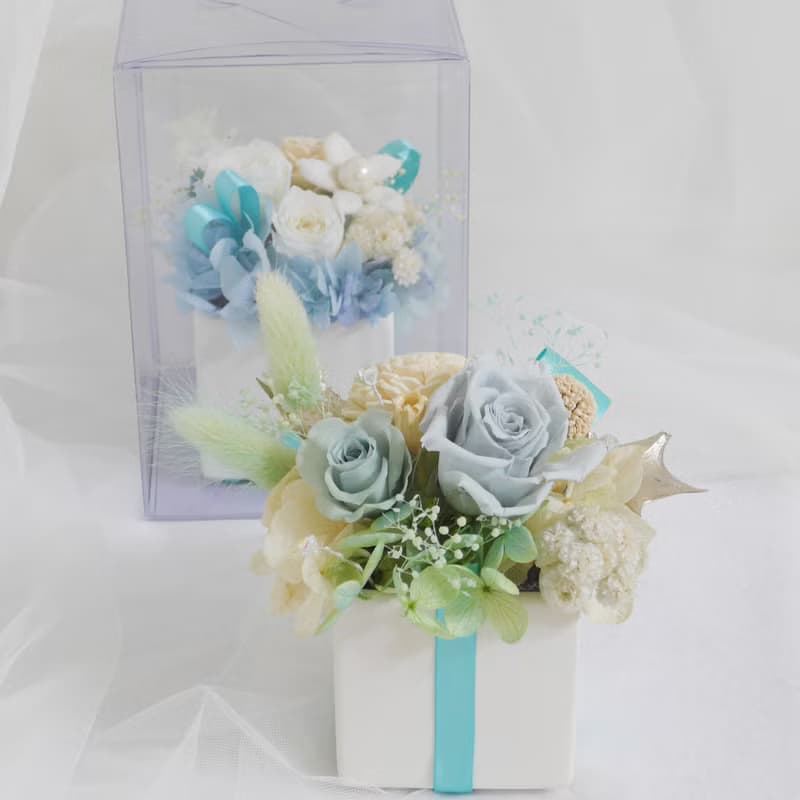 情人不凋盆花Tiffany 結婚捧花永生乾燥花畢業謝師禮物生日畢業禮