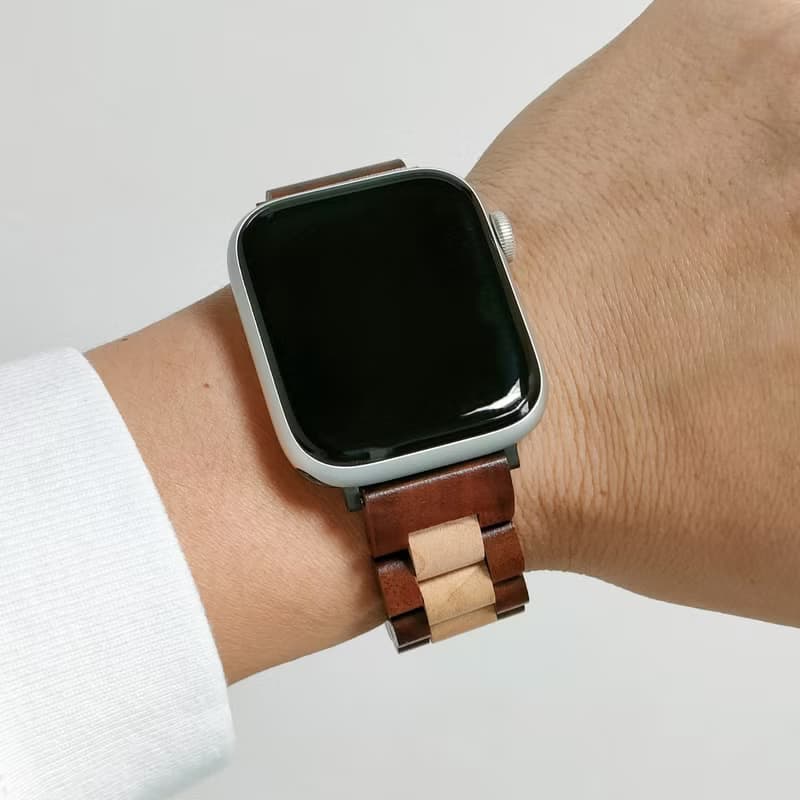 【木製バンド】EINBAND AppleWatch アップルウォッチ 天然木バンド 木のベルト 20mm【アカシア×メイプル】