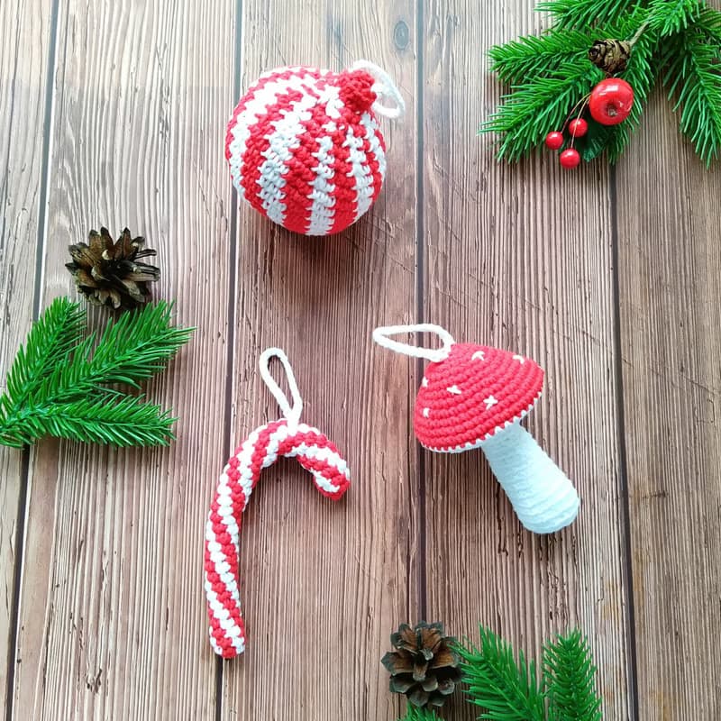 Christmas ornaments handmade set of 3 gift ideas, Christmas tree decorations