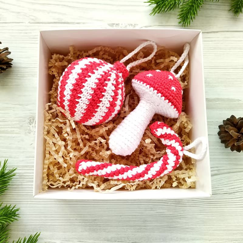 Christmas ornaments handmade set of 3 gift ideas, Christmas tree decorations