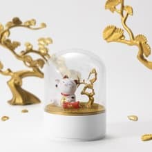 事事美喵 招財貓x錦鯉x發財樹 好運磁力八音盒/音樂盒 禮盒裝