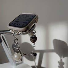 Apple Watch I 金屬款 I 珍珠愛心掛鏈錶帶