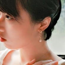 【星星月亮】天然淡水珍珠 全純銀鋯石耳環 全925純銀耳環/耳夾