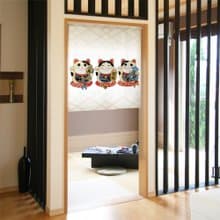 【預訂】日本製 三重招財貓短門簾