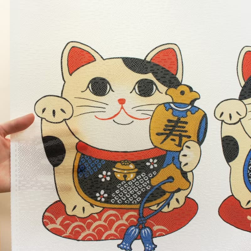 【預訂】日本製 三重招財貓短門簾