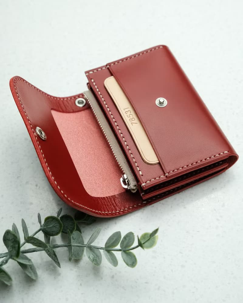 【韓國 革工作坊】Free Hot Stamp Italian Leather Colored Zipper Wallet 8 Colors  V2