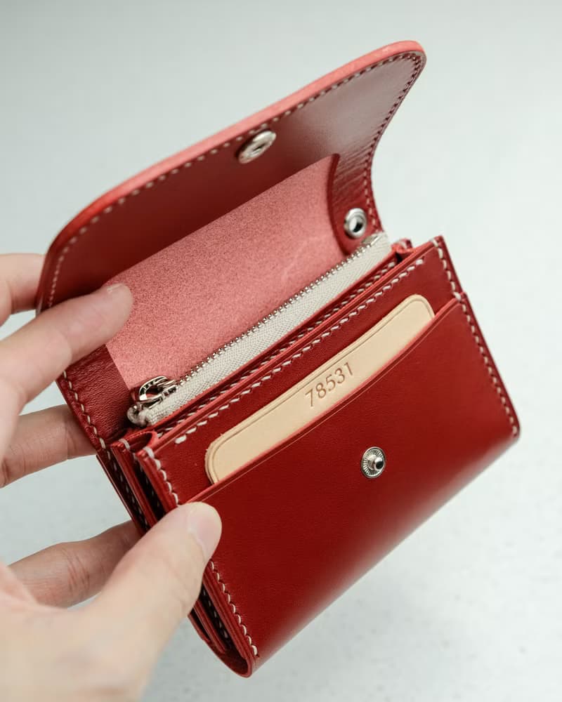 【韓國 革工作坊】Free Hot Stamp Italian Leather Colored Zipper Wallet 8 Colors  V2