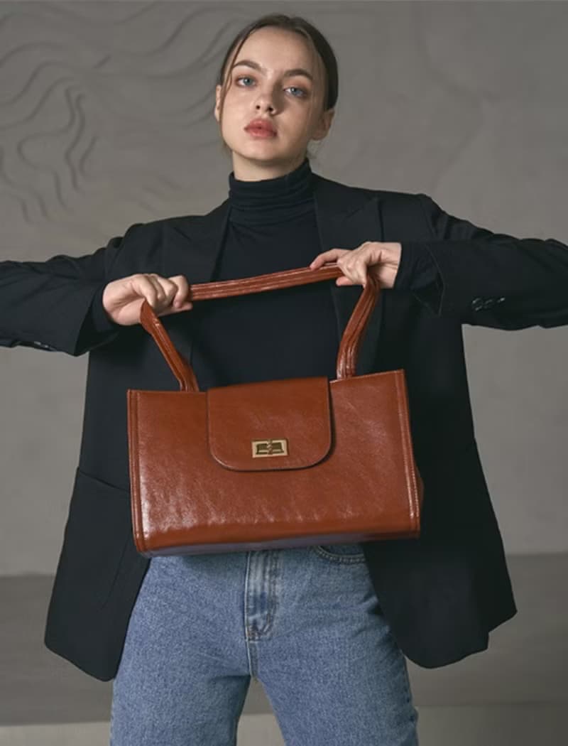 韓國BESSIE BAG | 棕色 | 大容量 手袋 單肩包