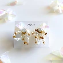 flarelet (White) : earring耳夾 / pierce耳釘