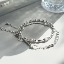 生日石系列 | 四月 | 白鋯石 | 兩件組合式手鍊