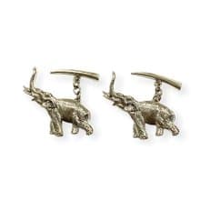 Victorian Style Elephant Cufflinks 925 Sterling Silver Mens Fathers Day Gift