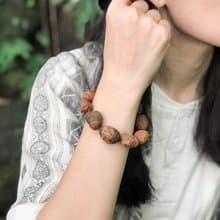 蒙古嘉吉灘紅棕色瑪瑙編織手鍊