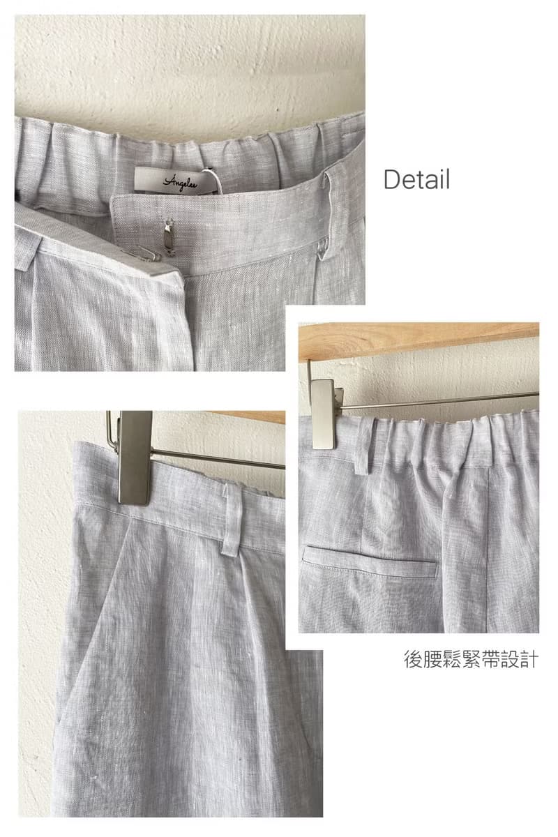 亞麻率性西裝褲(灰)