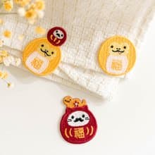 【巳蛇】蛇年 金幣達摩|燙貼|刺繡貼紙|撕開即貼