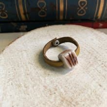 戒指 日本白瓷 自然釉色 無限看不膩色調 真皮革 設計等級