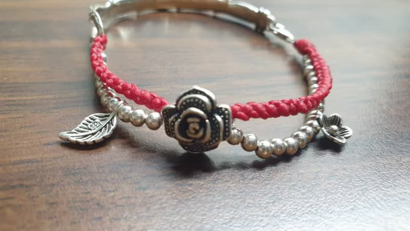 925純銀手鍊 蠶絲蠟線幸運繩