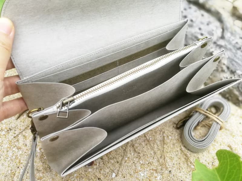 *三色山形* 水洗牛皮紙 風琴錢包/ 可斜背