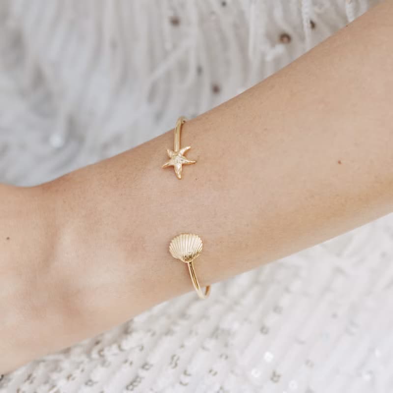 金色 海女系列 貝殼海星手鐲