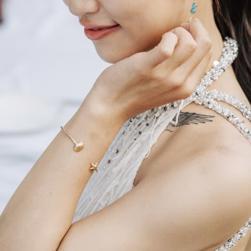 金色 海女系列 貝殼海星手鐲