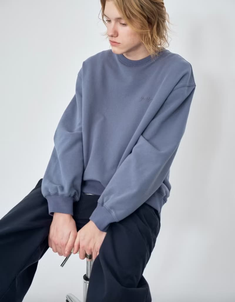 日系復古 刺繡重磅圓領衛衣 情侶上衣