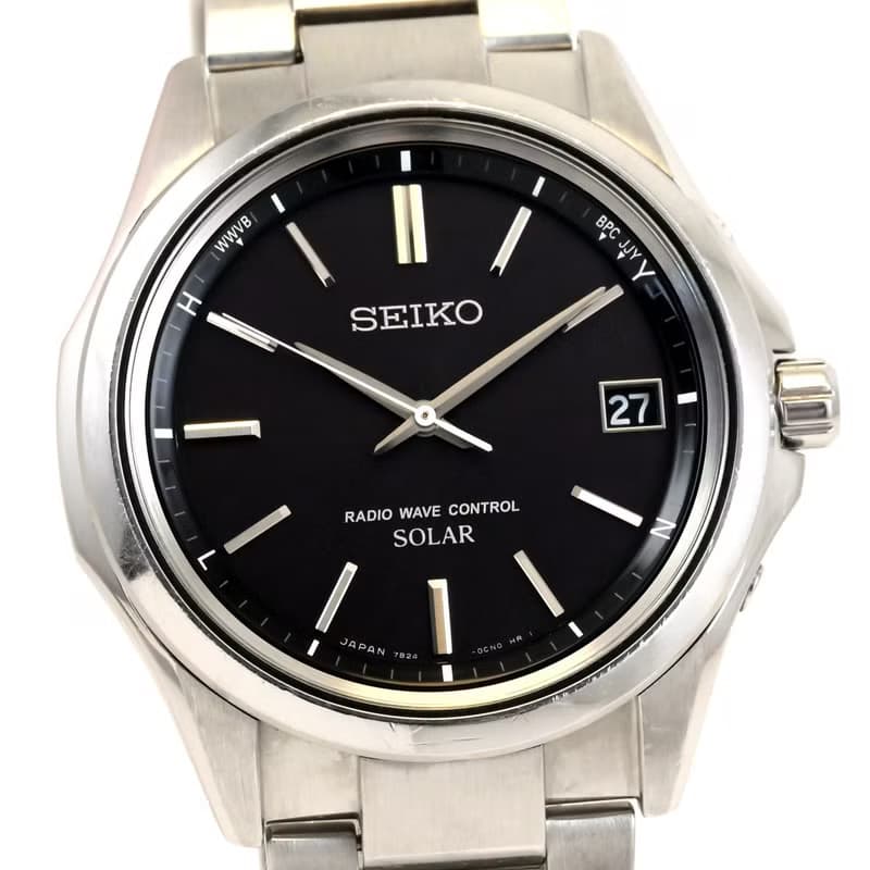 送料無料 SEIKO セイコー ブライツ / 電波ソーラー 男性用腕時計 40mm 黒文字盤 7B24-0BN0