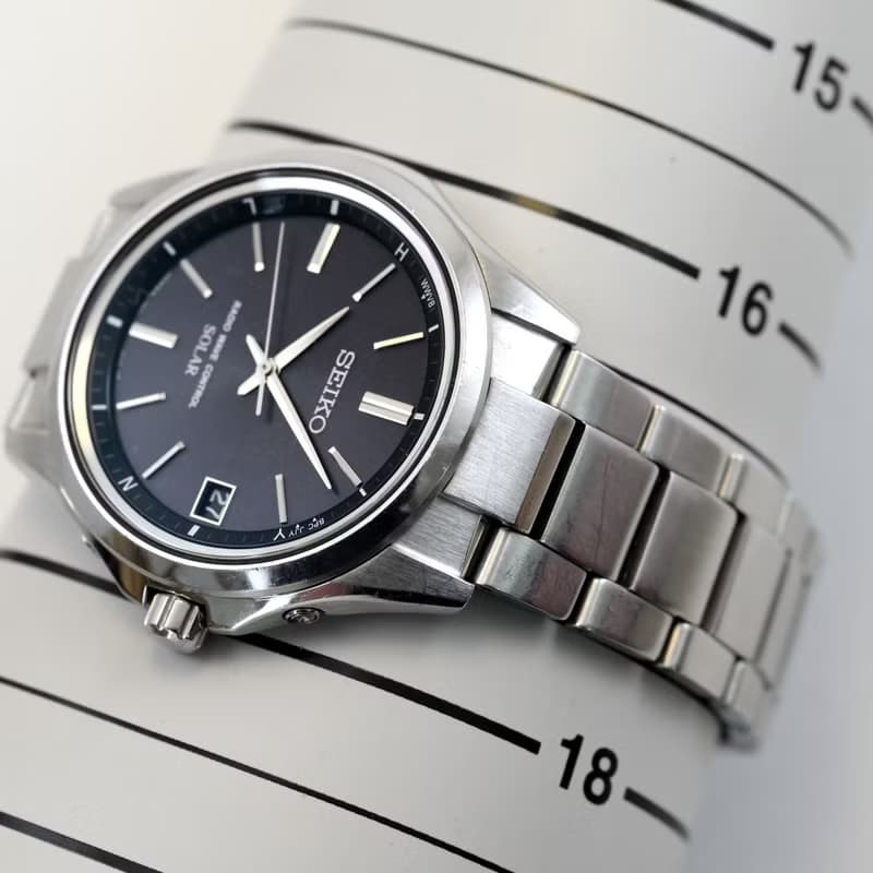 送料無料 SEIKO セイコー ブライツ / 電波ソーラー 男性用腕時計 40mm 黒文字盤 7B24-0BN0