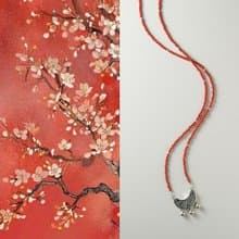 原創手工限定平安順遂天然南紅項鏈親子款新年中式平安鎖純銀