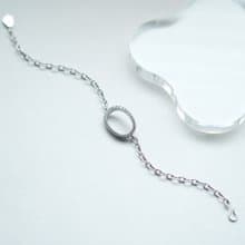 ストーン オーバル ブレスレット シルバー925