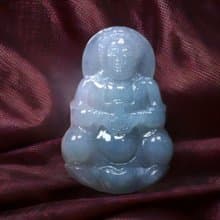 冰種翡翠精雕寶瓶觀音菩薩 | 天然緬甸玉翡翠A貨 | 送禮