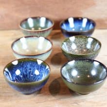 【送禮好物】彩虹六色 天目圓滿茶杯組 鶯歌名家葉敏祥作品