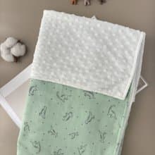 莫蘭迪綠小恐龍  寶寶荳荳絨毯 嬰兒手作 新生兒禮