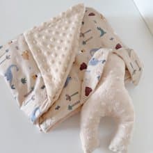 奶茶粉恐龍 免費繡字嬰兒樂豆毯安撫兔 彌月禮Baby Shower gift