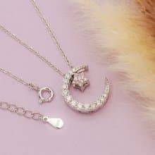 デバリエ 誕生石 ネックレス レディース アクセサリー シルバー SV925 クリスタル 月 星 ラッピング付 10月誕生日プレゼント ピンクトルマリンカラー