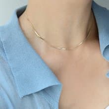 14K Omega Necklace (Small Size) 扁蛇項鍊 (寬度 1.3mm)