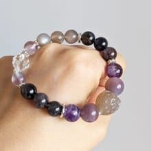 水晶礦石手串 手鍊 草莓 藍紫莓果色系 獨家設計款